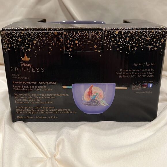 Disney The Little Mermaid Princess Ariel on a Rock in Moonlight Ramen Bowl NIP - Picture 6 of 7